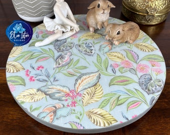 Floral Decoupage Lazy Susan: 12" Round Serving Turntable