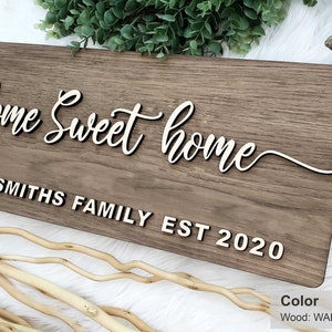 Personalized Farmhouse Wooden Sign | Last Name Sign | Wedding, Anniversary, or Christmas Gift | Home Sweet Home Sign