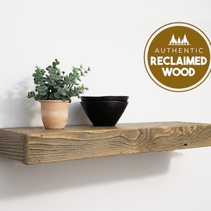 100% AUTHENTIC RECLAIMED WOOD Floating Shelf, Barn wood Shelf, Industrial, Rustic, Wall, Wooden, Mid Century Modern, Vintage, Farmhouse