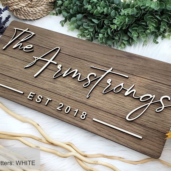 Personalized Farmhouse Wooden Sign | Last Name Sign | Wedding, Anniversary, or Christmas Gift | Rustic Home Decor