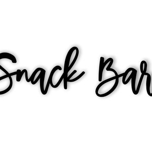 Snack Bar sign - Snack Bar cutout sign - Snack Bar word cut out - Farmhouse decor - Laser cut word sign - Airbnb decor - Snack Corner Sign