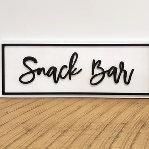 Snack Bar Sign, Wedding Gift, Wedding Present, Housewarming Gift, Established Sign, 3D Sign, Anniversary Gift, Airbnb, Snack, Snack Sign