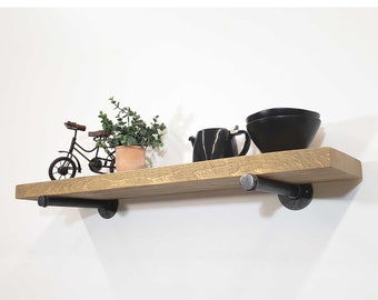 Floating Shelves Rustic Industrial Pipe Floating Shelf Farmhouse Pipe Shelf Kitchen Shelves Living Room Bathroom Shelf Wood Reclaimed Wood