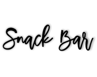 Snack Bar sign - Snack Bar cutout sign - Snack Bar word cut out - Farmhouse decor - Laser cut word sign - Airbnb decor - Snack Corner Sign