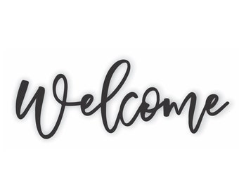 Welcome sign - Welcome cutout sign - Welcome word cut out - Farmhouse decor - Laser cut word sign - Dining room decor-Gathering-Christmas