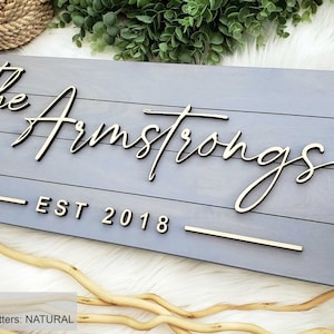 Personalized Farmhouse Wooden Sign | Last Name Sign | Wedding, Anniversary, or Christmas Gift | Rustic Home Decor