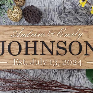 Rustic Personalized Last Name Farmhouse Sign | Wedding Gift for Couple | Unique Anniversary or Christmas Decor