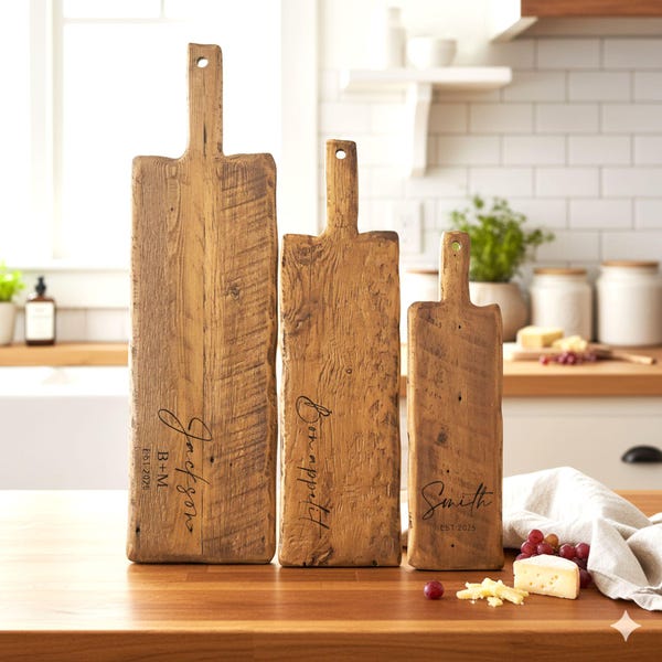 Extra Large Reclaimed Wood Charcuterie Board | Rustic Personalized Serving Board | Handcrafted Farmhouse Wedding Gift