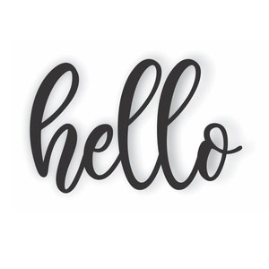 hello sign hello hl hello cutout sign hello word cut out Farmhouse decor Laser cut word sign Gift Gifts Gift Ideas image 1