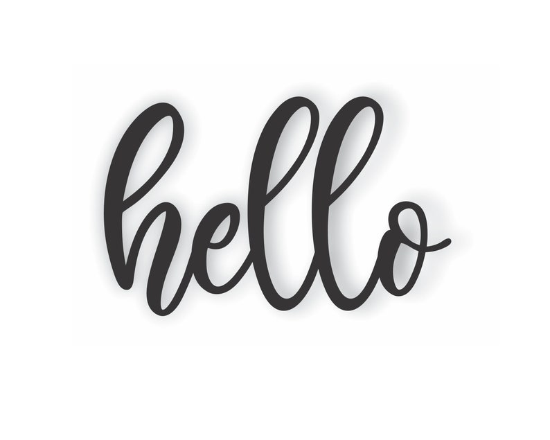 hello sign hello hl hello cutout sign hello word cut out Farmhouse decor Laser cut word sign Gift Gifts Gift Ideas image 1