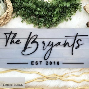 Personalized Farmhouse Wooden Sign Last Name Sign Wedding, Anniversary, or Christmas Gift Rustic Home Decor image 5