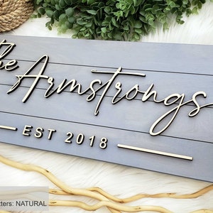 Personalized Farmhouse Wooden Sign Last Name Sign Wedding, Anniversary, or Christmas Gift Rustic Home Decor image 4