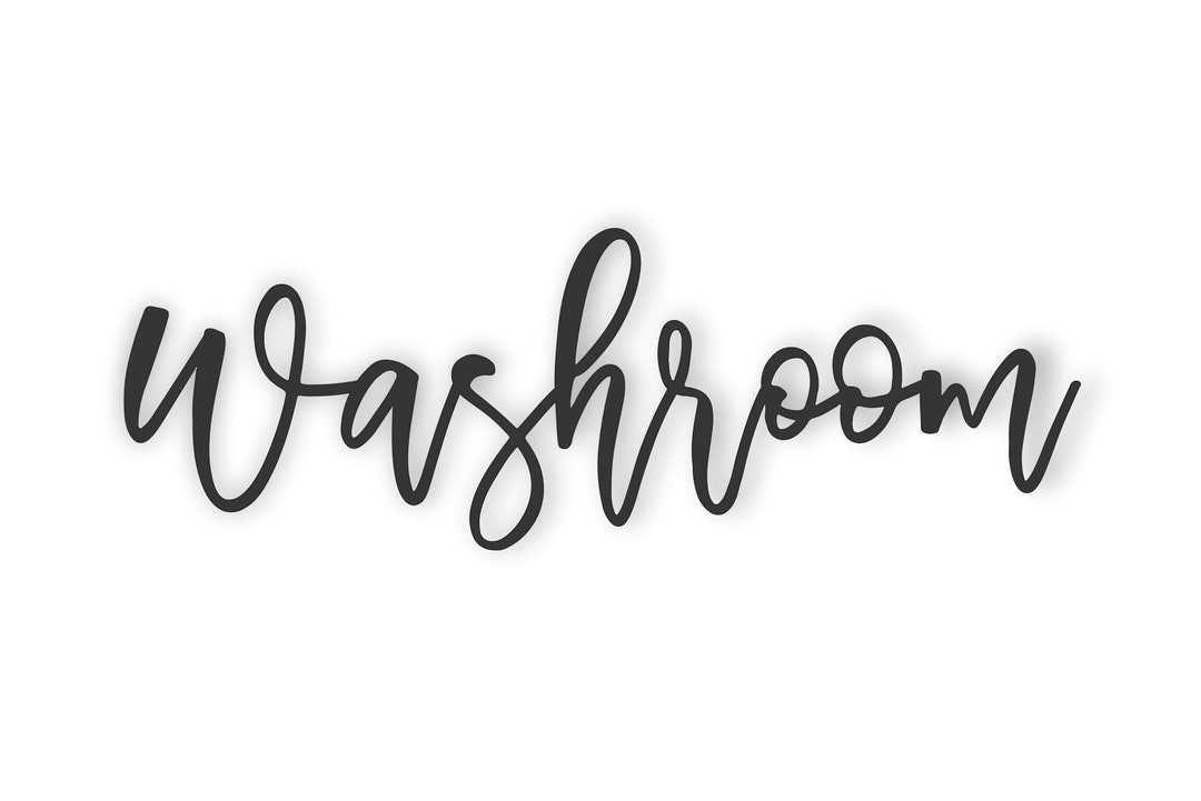Washroom Sign Washroom Cutout Sign Washroom Word Cut Out Etsy Canada