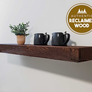 100% AUTHENTIC RECLAIMED WOOD Floating Shelf, Barn wood Shelf, Industrial, Rustic, Wall, Wooden, Mid Century Modern, Vintage, Farmhouse