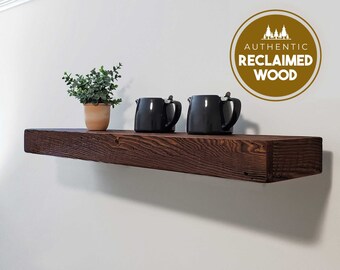 100% AUTHENTIC RECLAIMED WOOD Floating Shelf, Barn wood Shelf, Industrial, Rustic, Wall, Wooden, Mid Century Modern, Vintage, Farmhouse