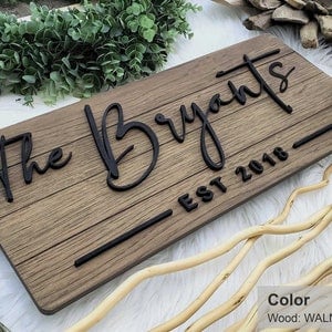 Personalized Farmhouse Wooden Sign | Last Name Sign | Wedding, Anniversary, or Christmas Gift | Rustic Home Decor
