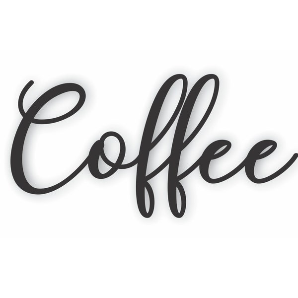 Coffee sign - Coffee cutout sign - Coffee word cut out - Coffee Corner Idea- Farmhouse decor - Laser cut word sign - Airbnb Coffee Sign