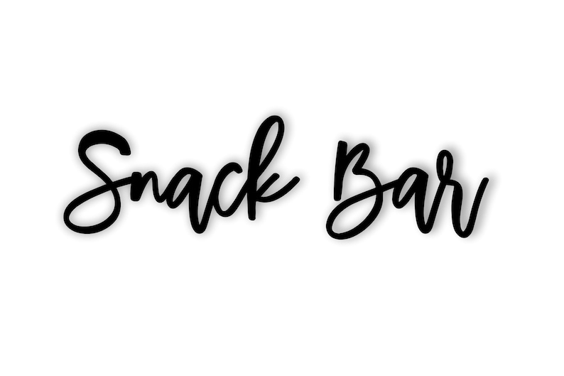 Snack Bar Sign Snack Bar Cutout Sign Snack Bar Word Cut Etsy