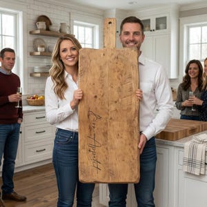 Extra Large Reclaimed Wood Charcuterie Board | Rustic Personalized Serving Board | Handcrafted Farmhouse Wedding Gift