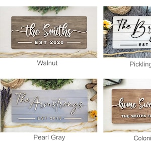 Personalized Farmhouse Wooden Sign Last Name Sign Wedding, Anniversary, or Christmas Gift Rustic Home Decor image 9