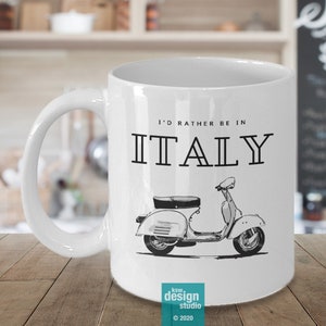 Prefiero estar en Italia Taza de café / Vintage Vespa Scooter Mug, Best Friend Gifts