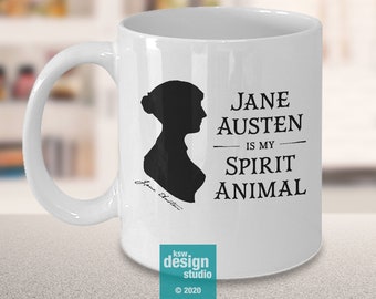 Jane Austen Coffee Mug | Jane Is My Spirit Animal, Pride and Prejudice, The Other Bennet Sister