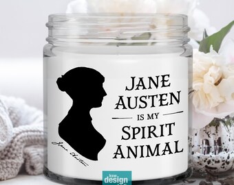 Jane Austen Vanilla-Scented Soy Candle | Jane Is My Spirit Animal, Pride and Prejudice, The Other Bennet Sister, Regency Novels