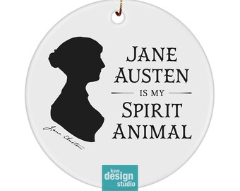 Jane Austen Christmas Tree Ornament | Book Lover Gifts, Literary Gifts, Holiday Decor