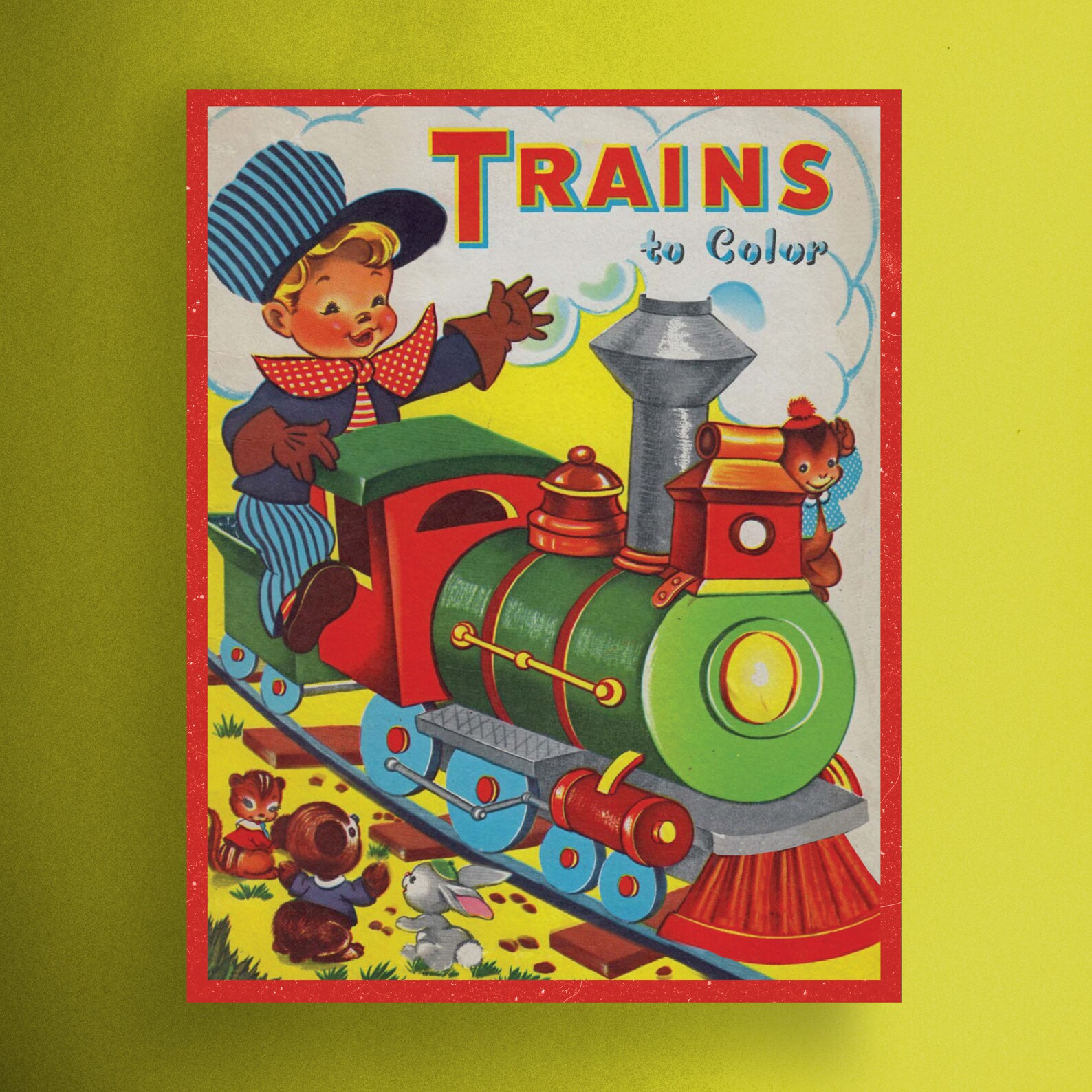 Trains to Color Coloring Book: A Vintage Coloring Book Printable PDF ...