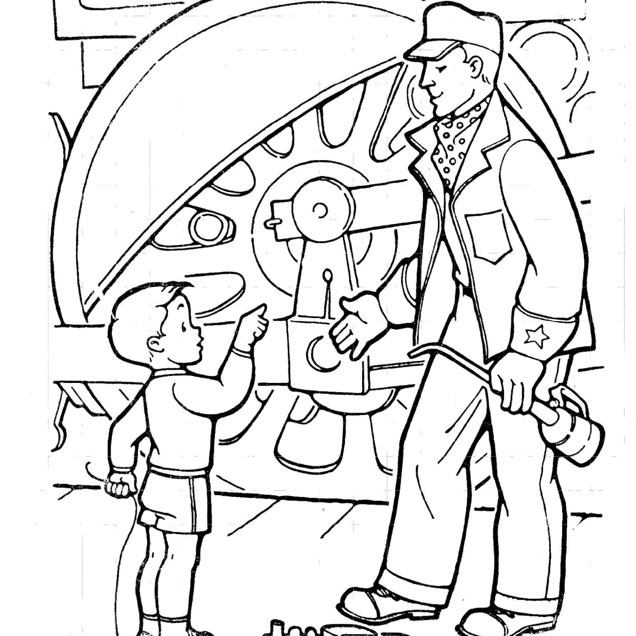 Trains to Color Coloring Book: A Vintage Coloring Book Printable PDF