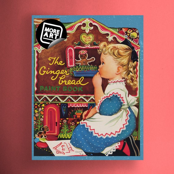 The Gingerbread Paint Book: A Vintage Coloring Book Printable PDF Instant Digital Download