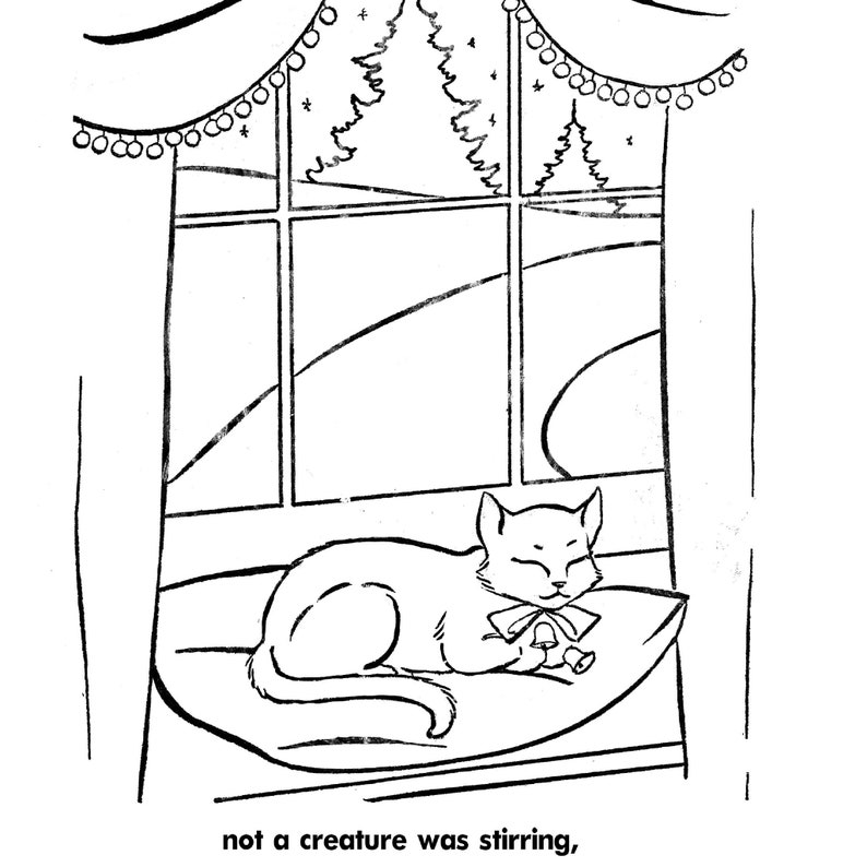 The Night Before Christmas Coloring Book Printable PDF Instant Digital