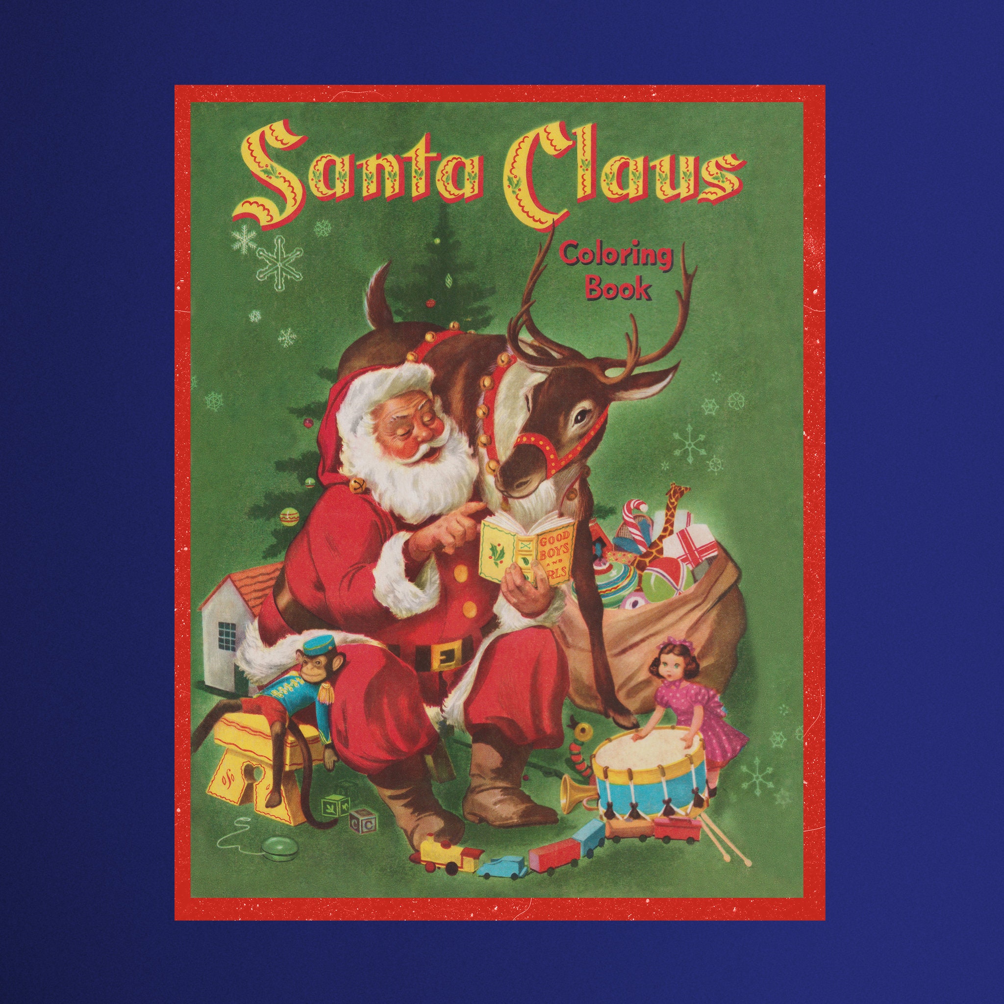 Santa Claus Coloring Book Printable PDF Instant Digital Download Vintage X-mas Coloring Pages - Etsy