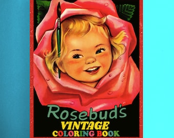 Rosebud's Vintage Malbuch: Retro Bilder der 50er Jahre (PDF-Muster)