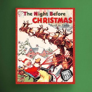 The Night Before Christmas Coloring Book Printable PDF Instant Digital Download Vintage X-Mas Coloring Pages