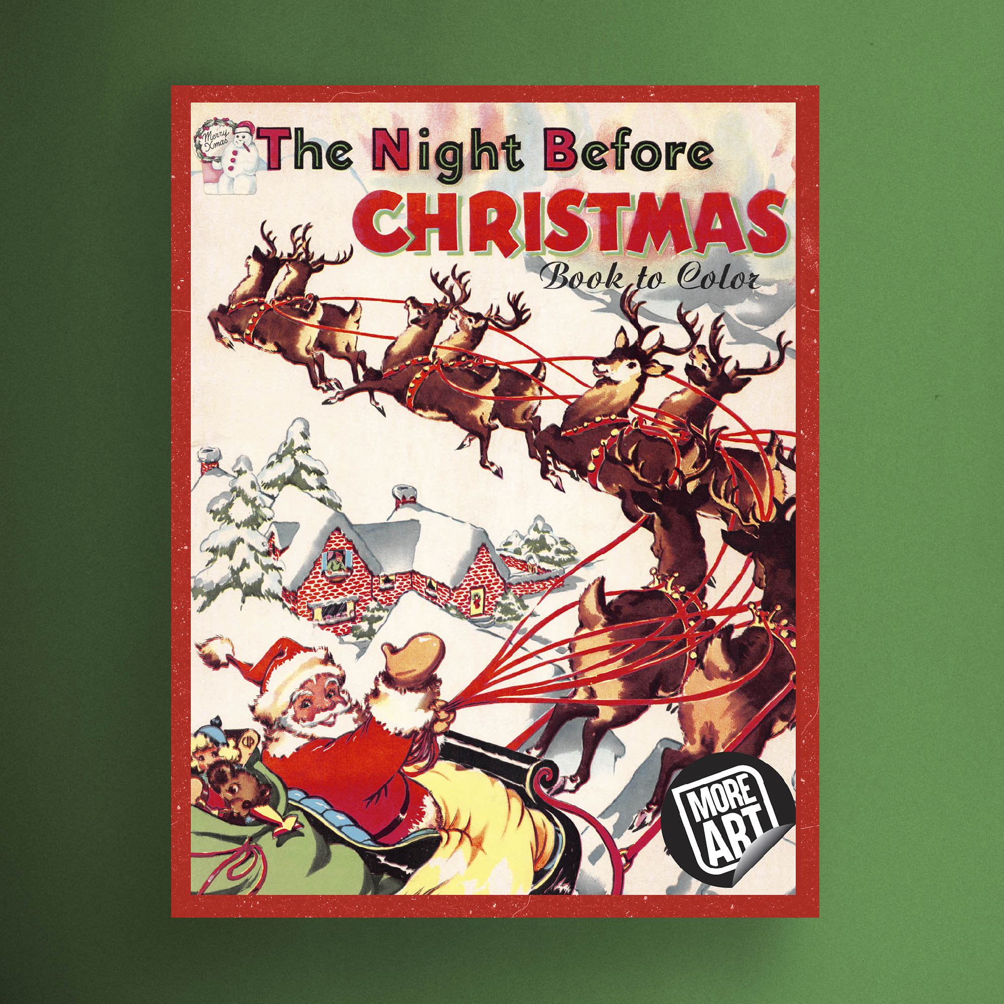 The Night Before Christmas Coloring Book Printable PDF Instant Digital