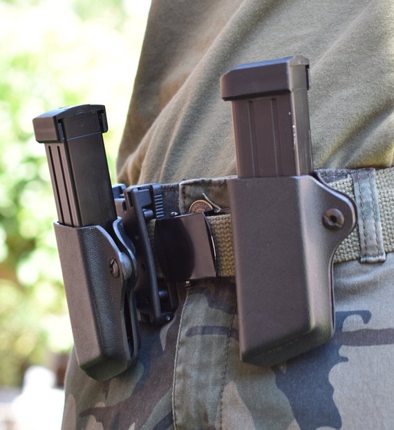 thumbnail image 2 of VISM MOLLE 2-Pocket Black Pistol Magazine Pouch For GLOCK 17,19,22,23,31, Etc. 2 of 5