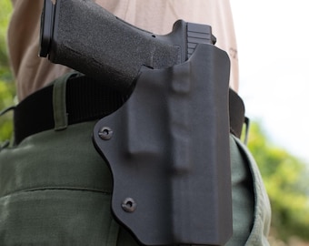 Glock 17 22 31 Holster, OWB, Kydex, Military Grade Mounts, Right or Left Hand