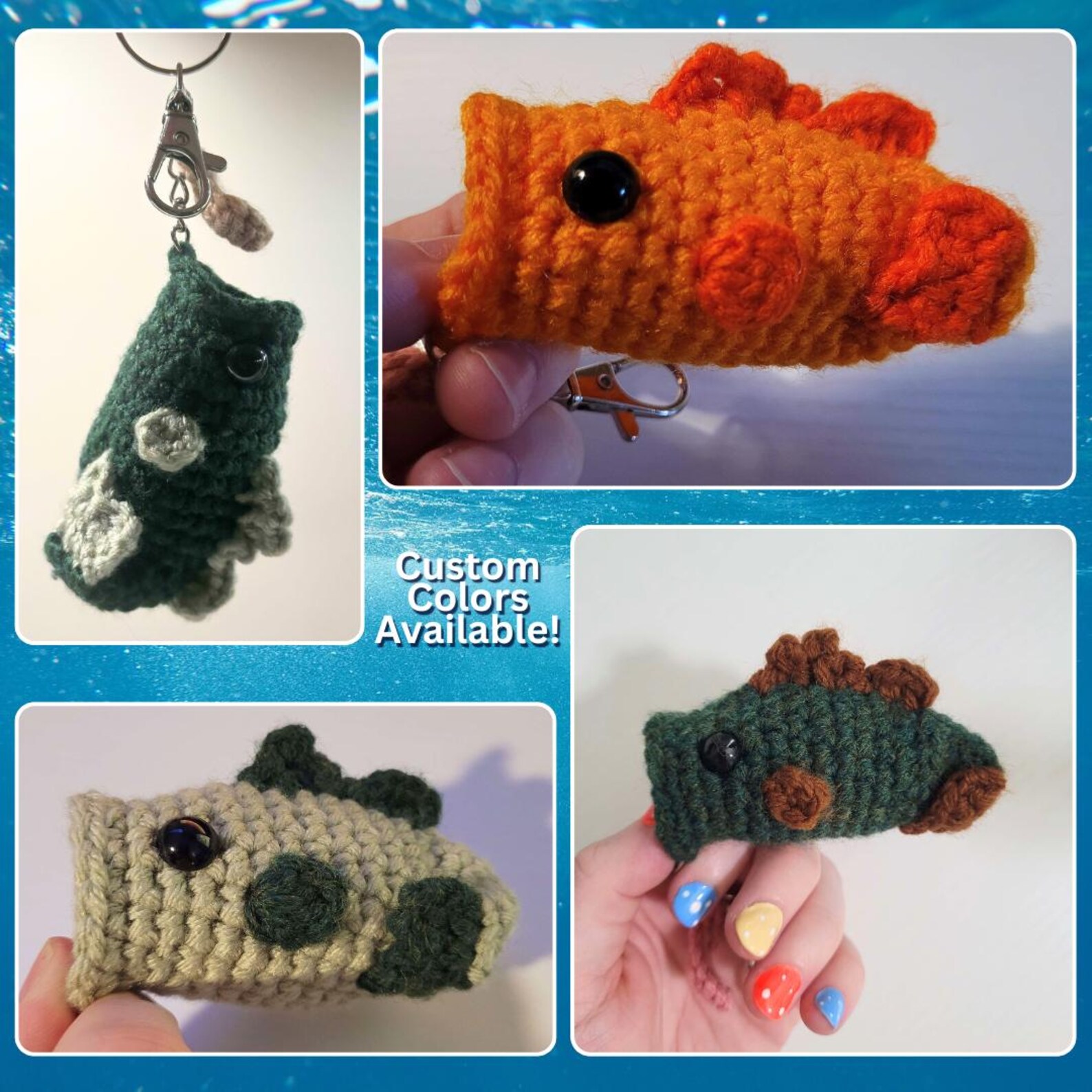 Bass Fish Keychain - Handmade Crochet - Etsy