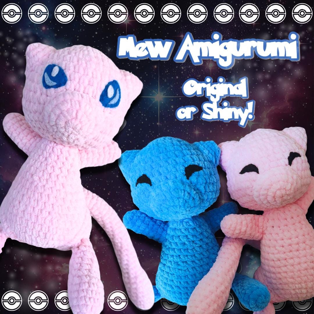 Mew Plushie - Handmade Crochet - Etsy