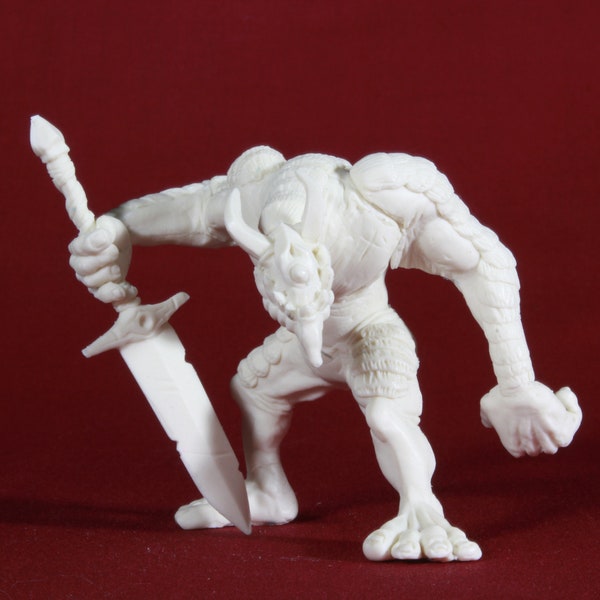Scaled Ogre 28mm+ Fantasy Miniature, Hand-Sculpted and Cast Resin Kit (Unpainted) for D&D/Warhammer