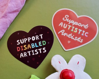 Support Autistic Artists - 3x3in Heart Sticker