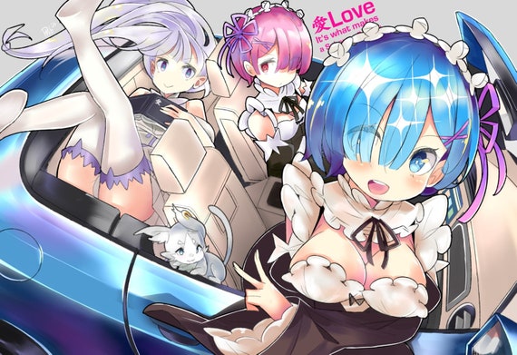 REZERO Rem and Subaru Car Posters 11x17 - Etsy REZERO Rem and Subaru Car Posters 11x17 - Etsy