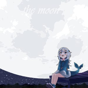 HOLOLIVE - Fly me to the moon Gura Poster 11x17&quot;