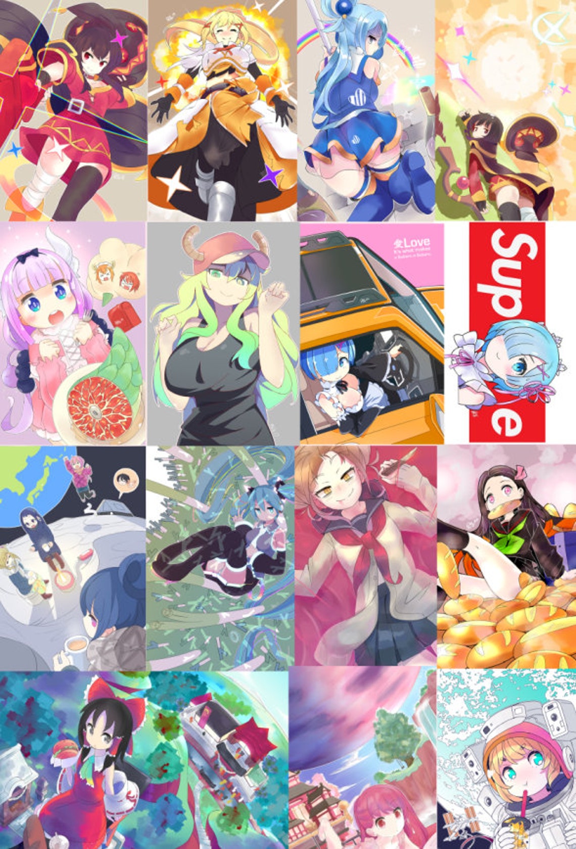 Konosuba Megumin Aqua Darkness Series Posters 11x17 Etsy