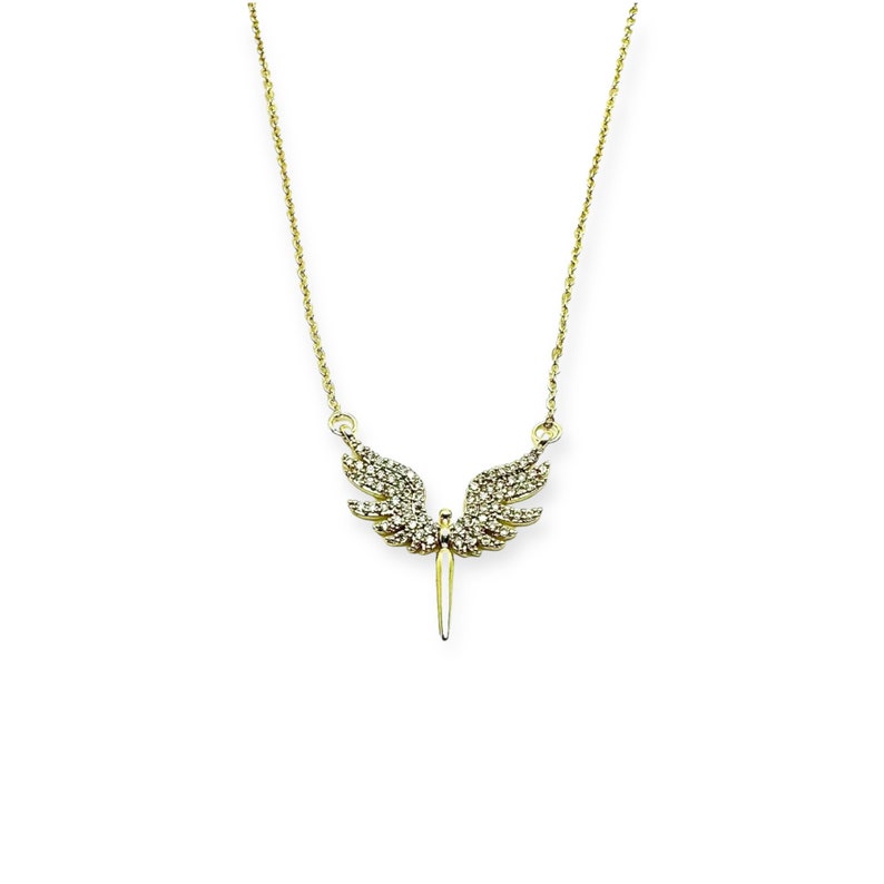 Angel Necklace Gold Angel Necklace Angel Wing Necklace Loved - Etsy