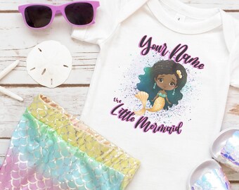 Custom Little Mermaid Shirt, Black Girl Magic Shirt, Girl Mermaid Tee, Black Mermaid Shirt, Black Ariel Shirt, Princess Shirt, Gifts for Her