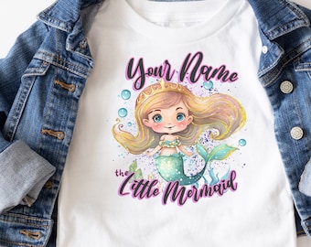 Custom Little Mermaid Shirt, Ariel Mermaid Shirt, Mermaid Tee For Girls, Mermaid Shirt For Women, Beach Shirt, Princess Shirt, Gifts for Her