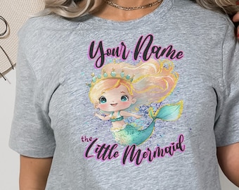 Custom Little Mermaid Shirt, Ariel Mermaid Shirt, Mermaid Tee For Girls, Mermaid Shirt For Women, Beach Shirt, Princess Shirt, Gifts for Her