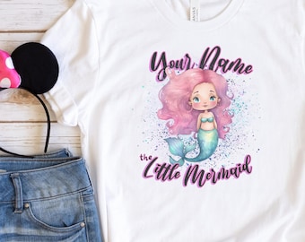 Custom Little Mermaid Shirt, Ariel Mermaid Shirt, Mermaid Tee For Girls, Mermaid Shirt For Women, Beach Shirt, Princess Shirt, Gifts for Her